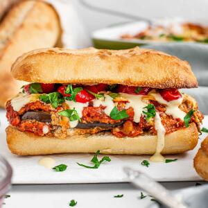 Eggplant Parmigiana Sandwich