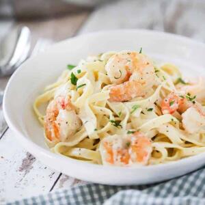 Fettuccine Alfredo with Shrimp