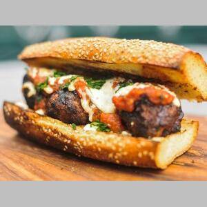 Meatball Parmigiana Sandwich